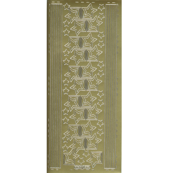pu568g Sticker Weihnachtsecken und Linien gold
