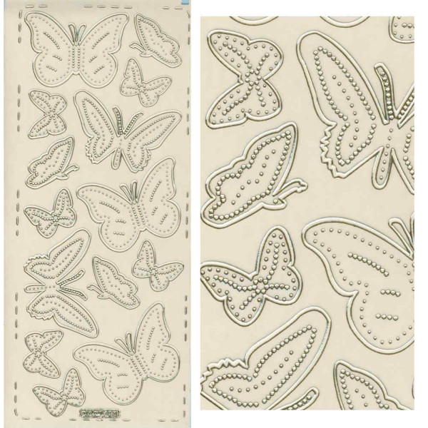 pu361g Sticker Schmetterling 6 gold transparent