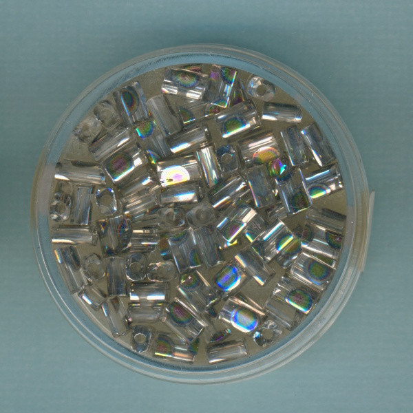 9670-05144 Glasperlen Rechteck 5mm kristall AB 7g