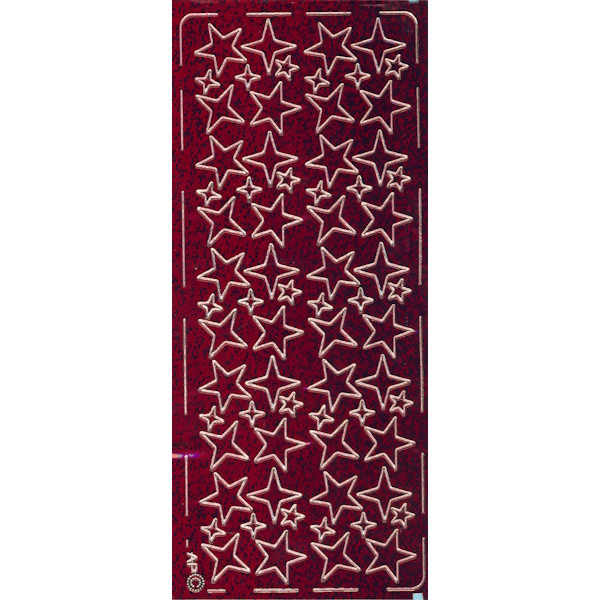 pu032grh Sticker Sterne 11 gold rot hologramm