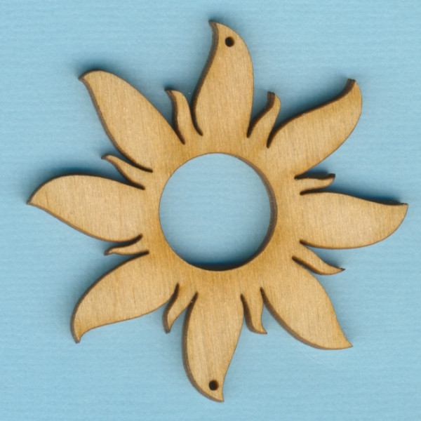 soh7105 Holz Deko Sonne mit breiten Strahlen 5cm