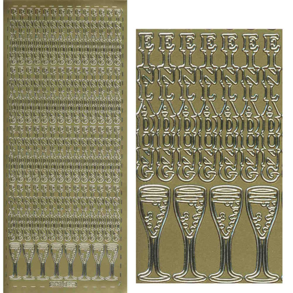 pu326g Sticker Einladung 7 gold