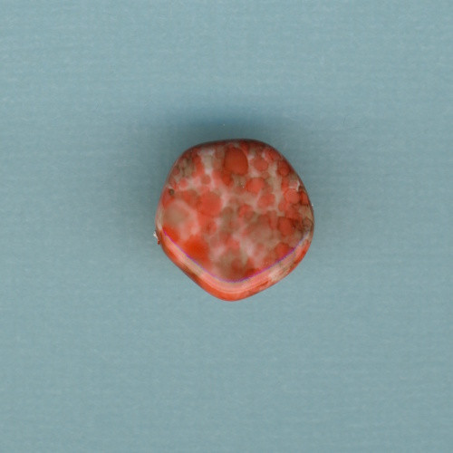 14345295 Glasperle Marmor Scheibe 15mm royalrot
