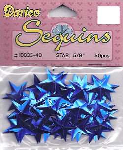 1003540 Pailletten Sterne 17mm blau 50 Stück