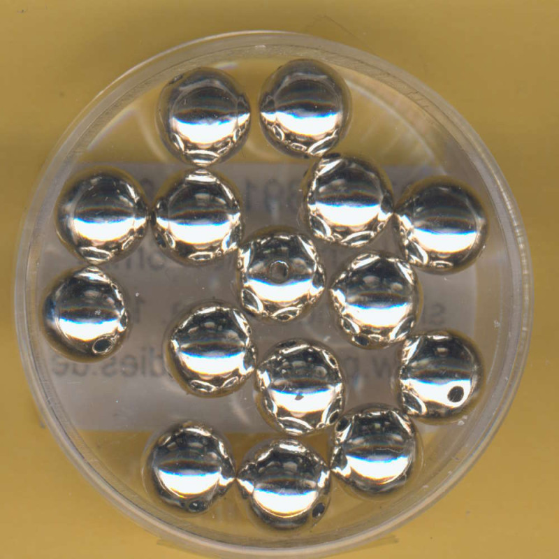 0710-08914 Wachsperlen 8mm silber metallic 15 Stück