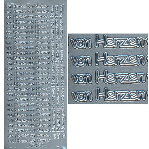 591s Sticker von Herzen silber
