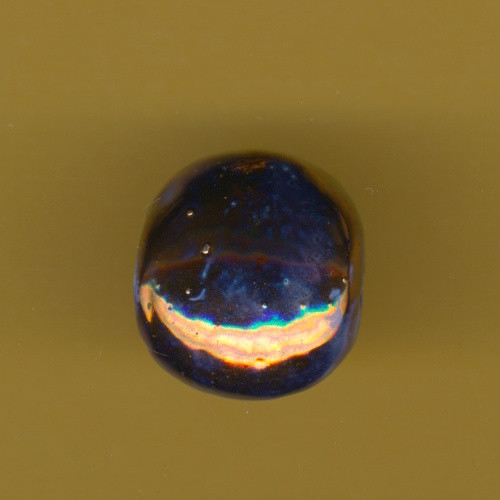 455020181 Keramikperle rund flach 20mm flieder kupfer