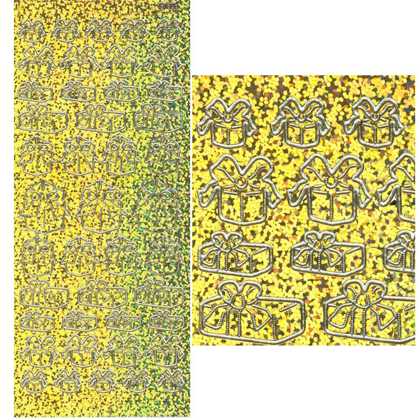cl806hg Sticker Päckchen gold hologramm