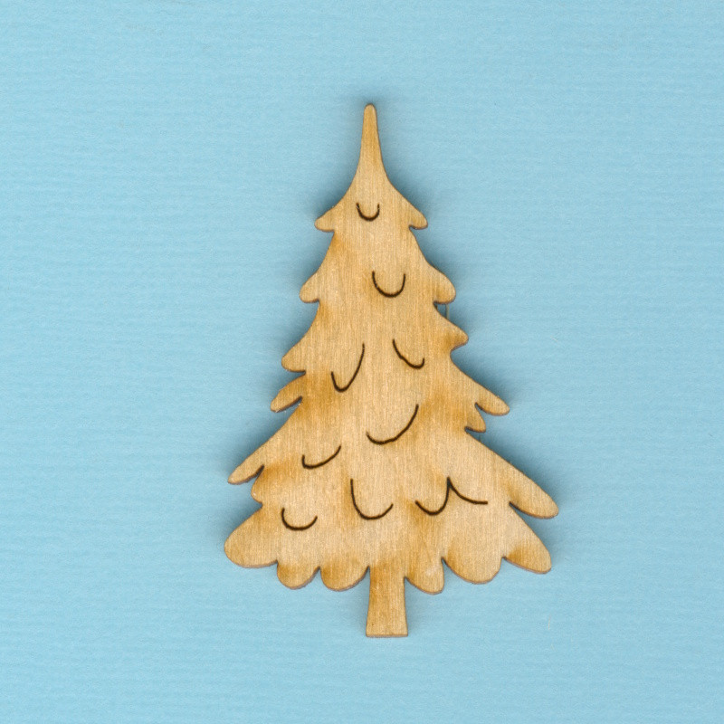 wth2005 Holz Deko Wintertanne schmal 5cm