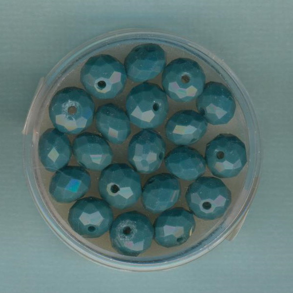 507308894 Glasschliffperlen Rondelle 6x8mm blaugrün 20 Stück