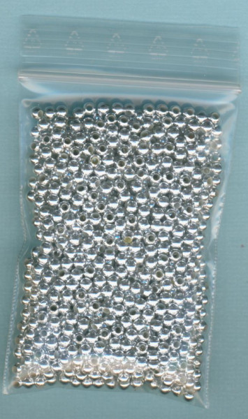 2000232 Wachsperlen 3mm silber metallic Großpackung 10g