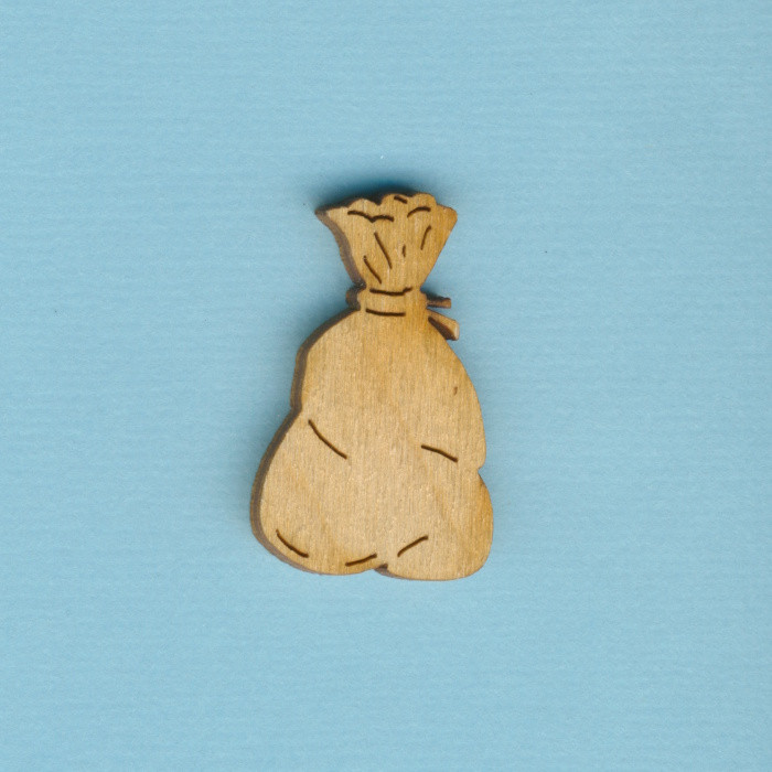 nkh6303 Holz Deko Weihnachtssack 3cm
