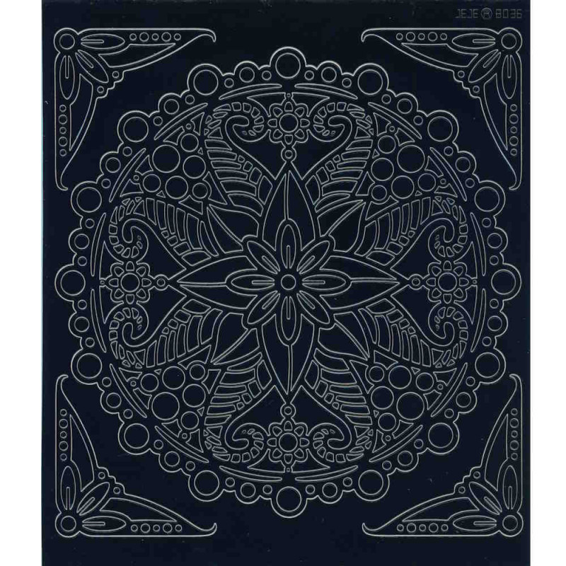 39252sch Mandala Sticker Ornament 3 schwarz
