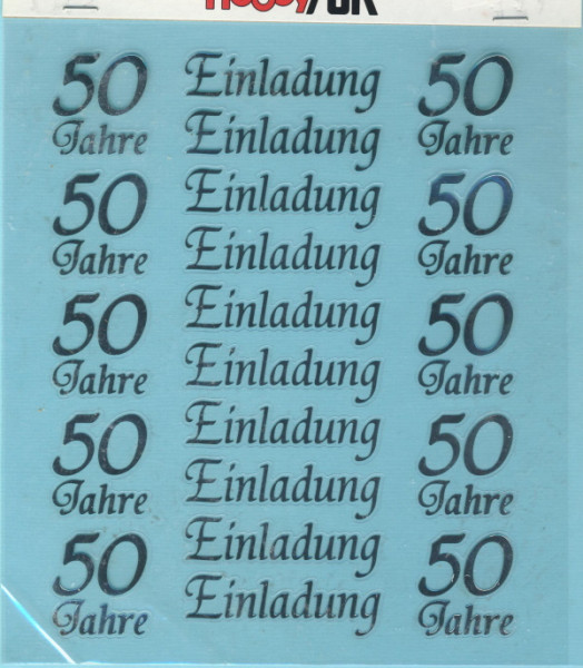 3452435 Hobby Design Sticker Einladung 50 Jahre silber