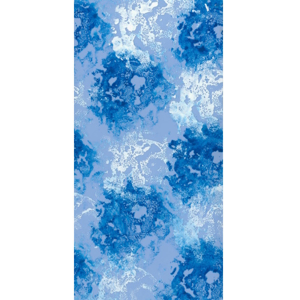 2019 Kerzen Wachsplatte handbemalt hellblau-blau 20x10cm