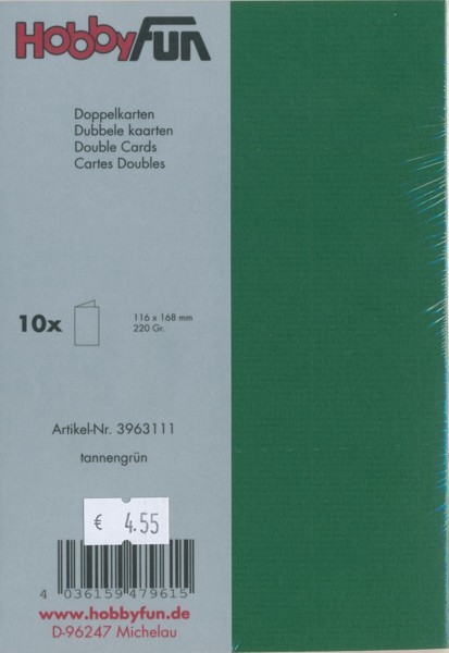 Doppelkarten 116x168mm tannengrün