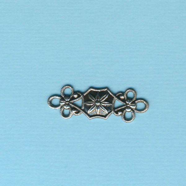 2141048 Armband Zwischenstück Ornament Blume 28x10mm altplatin