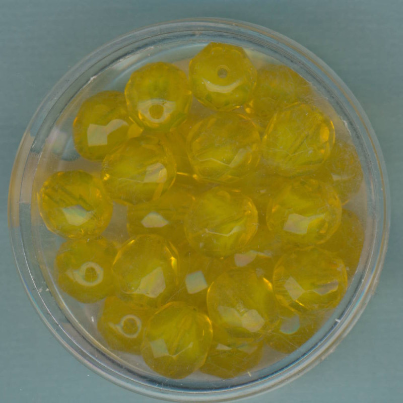 0730-08085 Glasschliffperlen 8mm transparent gelb 25 Stück