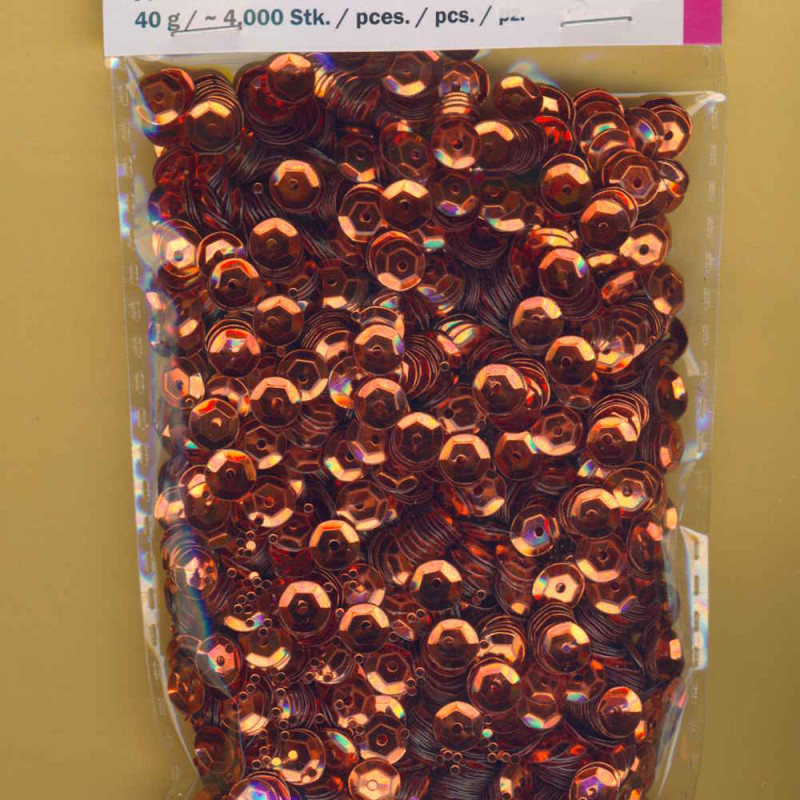 1026876 Pailletten gewölbt 6mm cognac 40g