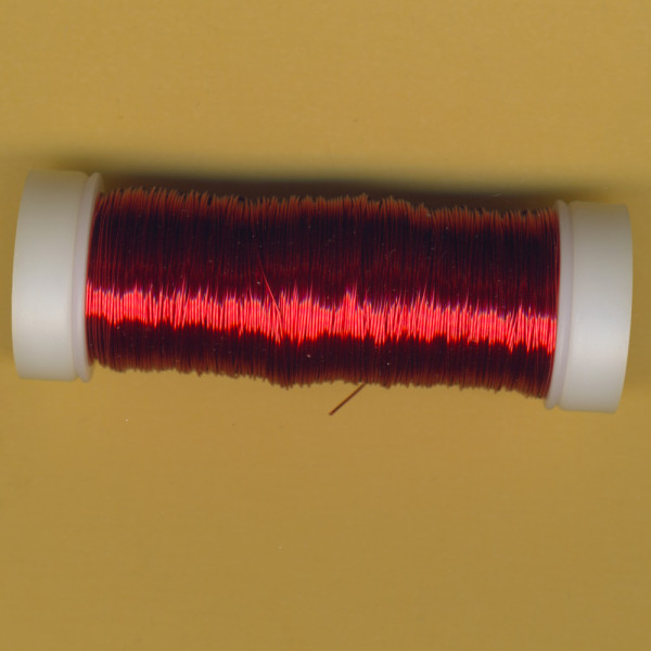 1225-3001 Schmuck Häkeldraht 0,3mm rot metallic 50m Spule in SB-Beutel