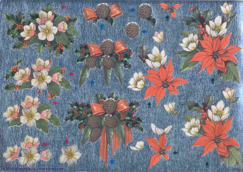 752023 Dufex 3D Stanzbogen A4 Metallgravur Weihnachtsblumen