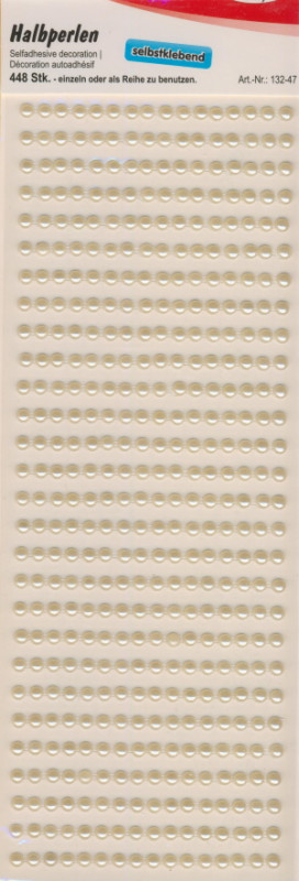 13247 Halbperlen selbstklebend 5mm creme 448 Stück