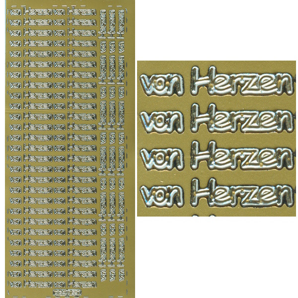 591g Sticker von Herzen gold