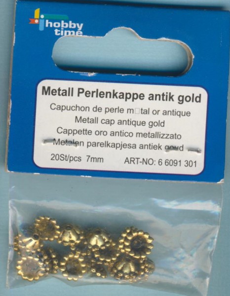 66091301_Metall-Perlkappen-7mm-antik-gold-20-Stück