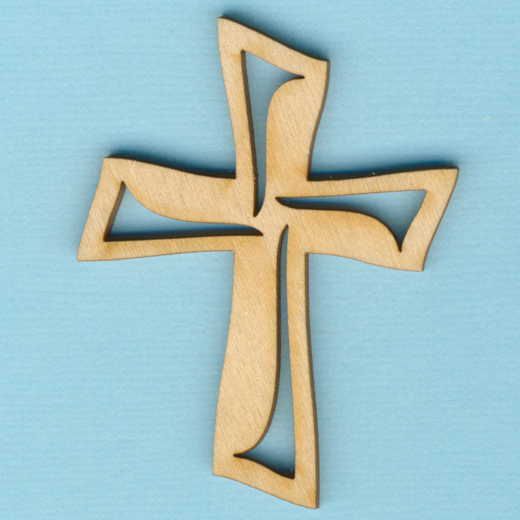 krh2360 Holz Deko Kreuz offen 6cm