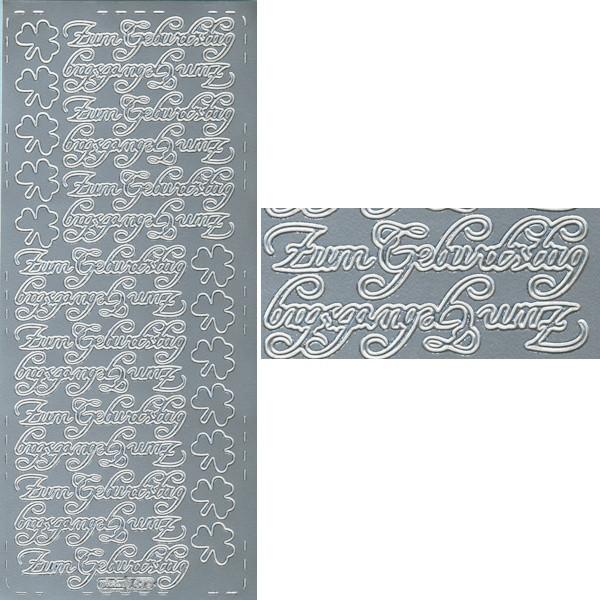 pu479s Sticker Zum Geburtstag 2 silber