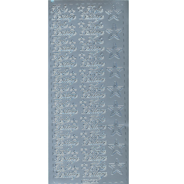 pu319s Sticker Frohe Festtage 2 silber