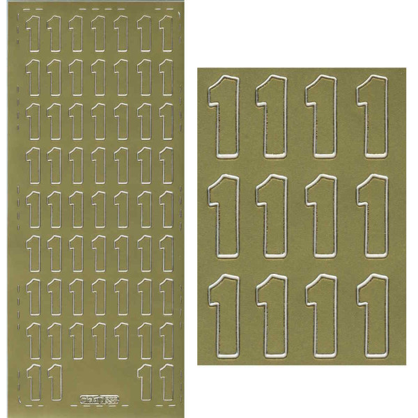 pu538g Sticker Ziffer 1 20mm gold
