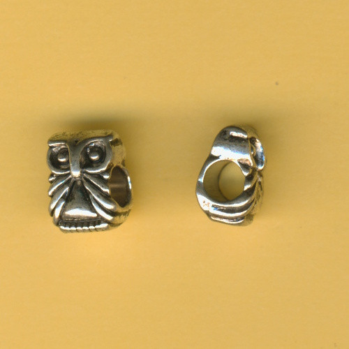840780 Metallperle Charms Eule 12x9mm silber