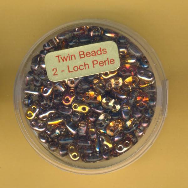 9671-05784 Glasperlen Twin Beads 2,5x5mm transparent multi 8g