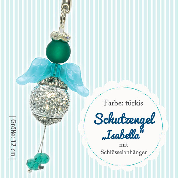 016901897 Perlen Bastelset Engel Isabella türkis platin 12cm