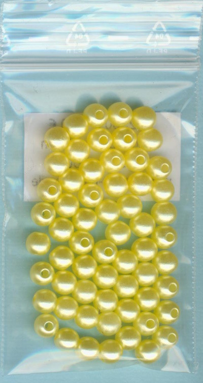 6023001 Wachsperlen 6mm hellgelb 60 Stück
