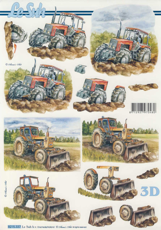 8215.337 3D Motivbogen A4 Traktor 2