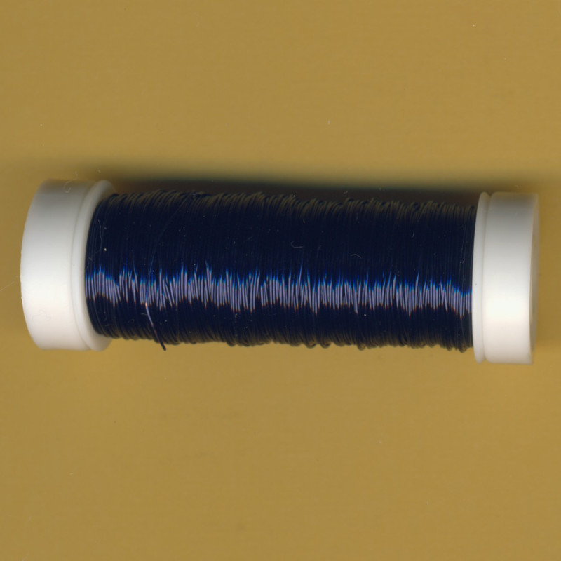 1225-3000 Schmuck Häkeldraht 0,3mm blau metallic 50m Spule in SB-Beutel
