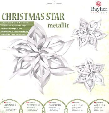 Christmas Star metallic silber 1x40cm, 2x28cm