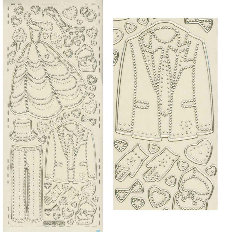 pu366g Sticker Hochzeit 4 gold transparent