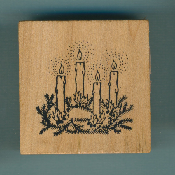 61223010 Holzstempel Adventskranz 4,5x4,5cm