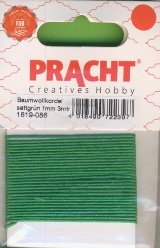 Baumwollkordel 1mm sattgrün 3m