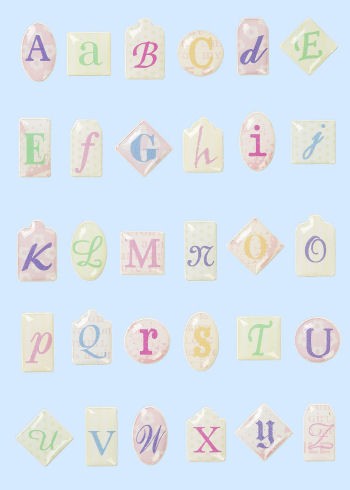 Glossy-Stickers Buchstaben pastell