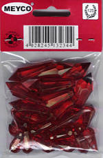 13234 Acrylkristall rot transp 30 Stück sortiert