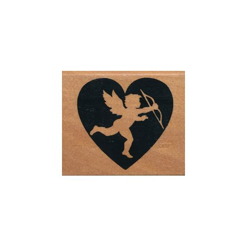 70380209 Holzstempel Amor im Herz 3,5x3,5cm