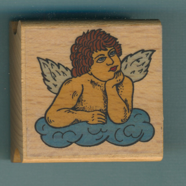 61223006 Holzstempel Engel 4,5x4,5cm