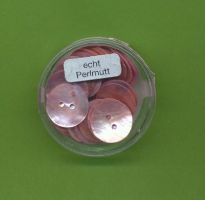 63904003 Perlmutt 2-Loch Ronde 15mm rosa