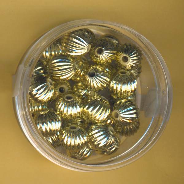 0816-08934 Wachsperlen Rillenperle 8mm gold 30 Stück
