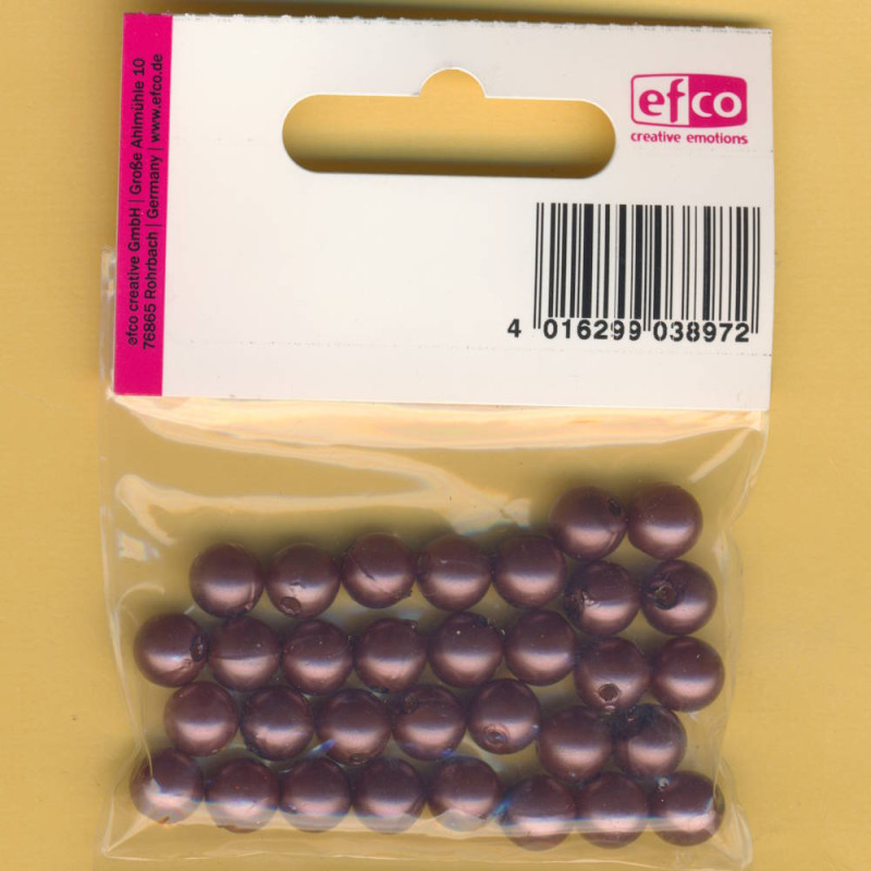1031278 Wachsperlen 8mm braun 32 Stück in Packung