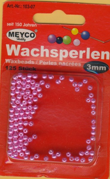 10307 Wachsperlen 3mm pink 125 Stück